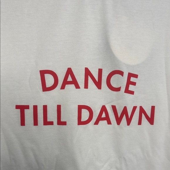 Kate Spade x Target cream white  T-Shirt with Red 'Dance Till Dawn' Print - Picture 7 of 11